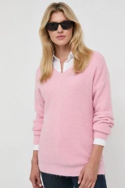 Γυναικεία Χωρίς φερμουάρ Πουλόβερ με προσθήκη μαλλιού Morgan χρώμα: ροζ,