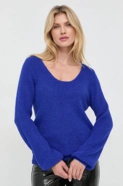 Γυναικεία Χωρίς φερμουάρ Πουλόβερ με προσθήκη μαλλιού Morgan χρώμα: ναυτικό μπλε,