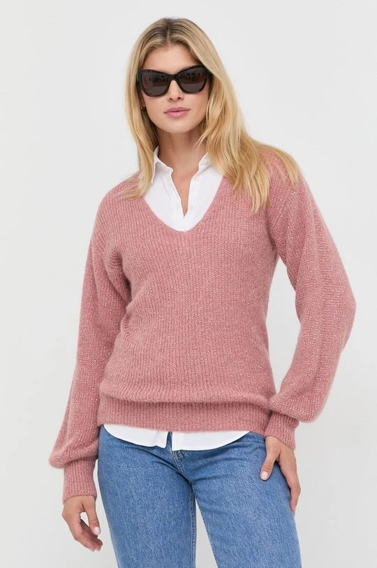 Γυναικεία Χωρίς φερμουάρ Πουλόβερ με προσθήκη μαλλιού Morgan χρώμα: ροζ,