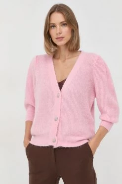 Γυναικεία Με φερμουάρ Ζακέτα από μίγμα μαλλιού Morgan ροζ