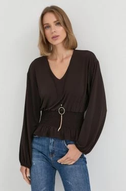 Γυναικεία Μπλούζες Μπλουζάκι Morgan καφέ